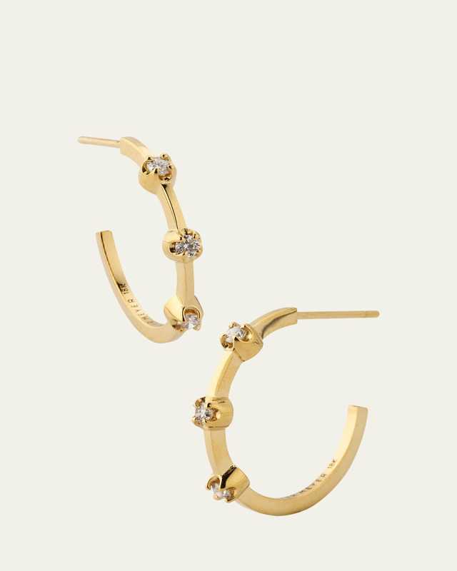 Small Diamond Hoop Earrings